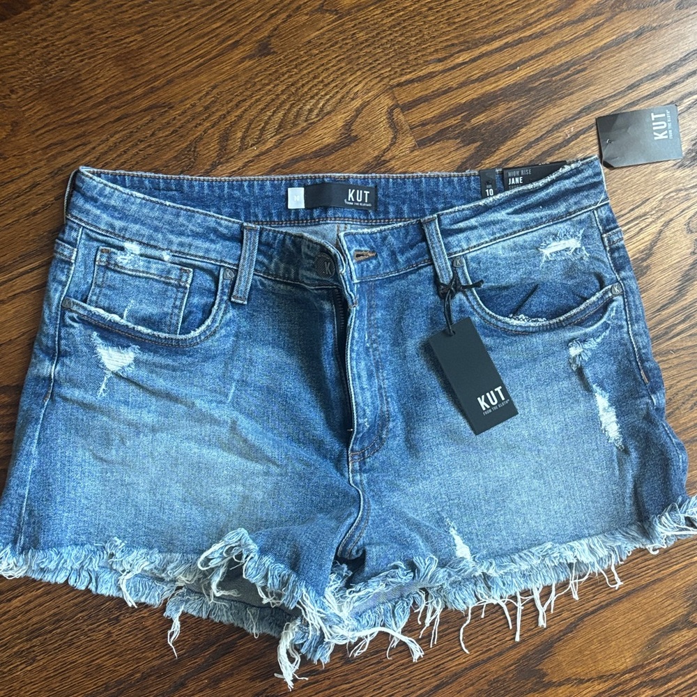 Kut from the Kloth Distressed Blue Jean Shorts